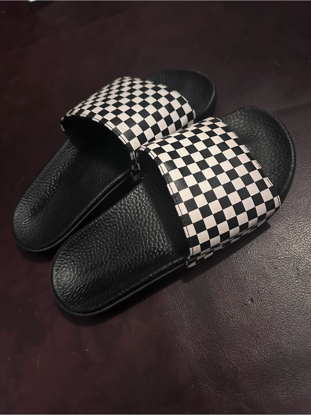 Vans Black Checker Slide Sandals